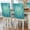 Green, variant on Turquoise Boho Chair Back Covers, Oriental Abstract Motifs Traditional Bohemian Removable Chair Covers for Dining Chairs Set of 4, Chairs Slipcovers Back Seat Protector for Wedding Party 19"x20"
