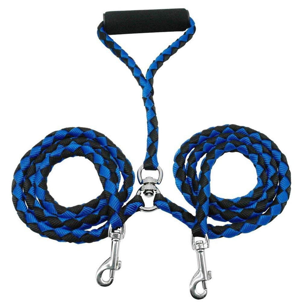 4.6 FT Double Dog Leash Coupler, Tandem Leash for Two Dogs, 360° Swivel Rotation Dual Strong Dog Leash Splitter, for Large Medium Strong Puppy Dogs Red
