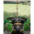 thumbnail image 3 of St. Patrick's Day Table Cloth Round Tablecloth, Spring Lucky Shamrocks Green Gnomes Black Waterproof Wrinkleproof Table Cover with Umbrella Hole and Zipper for Party/Dining/Patio/Wedding 54 Inch, 3 of 9