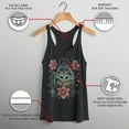 thumbnail image 3 of Women's Star Wars: The Mandalorian The Child Flower Tattoo Racerback Tank Top Black Heather Large, 3 of 8