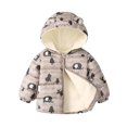 thumbnail image 6 of Esaierr Autumn Winter Fleece Lined Cotton Jacket for Toddler Kids Boys Girls Ears Hooded Puffer Coats Printed Thickened Short Cotton Outerwear For1-6 Years Old, 6 of 9