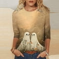thumbnail image 5 of Halloween Shirts for Women, 3/4 Sleeve Fall Tops, Funny Witch Graphic Crew Neck Tee, Halloween Party Costume Perfect Gifts, 5 of 5
