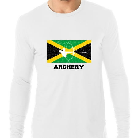Jamaica Olympic - Archery Flag Silhouette Men's Long Sleeve T-Shirt