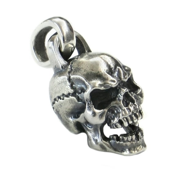 LINSION High Details Skull Pendant 925 Sterling Silver Mens Biker Punk Jewelry TA221
