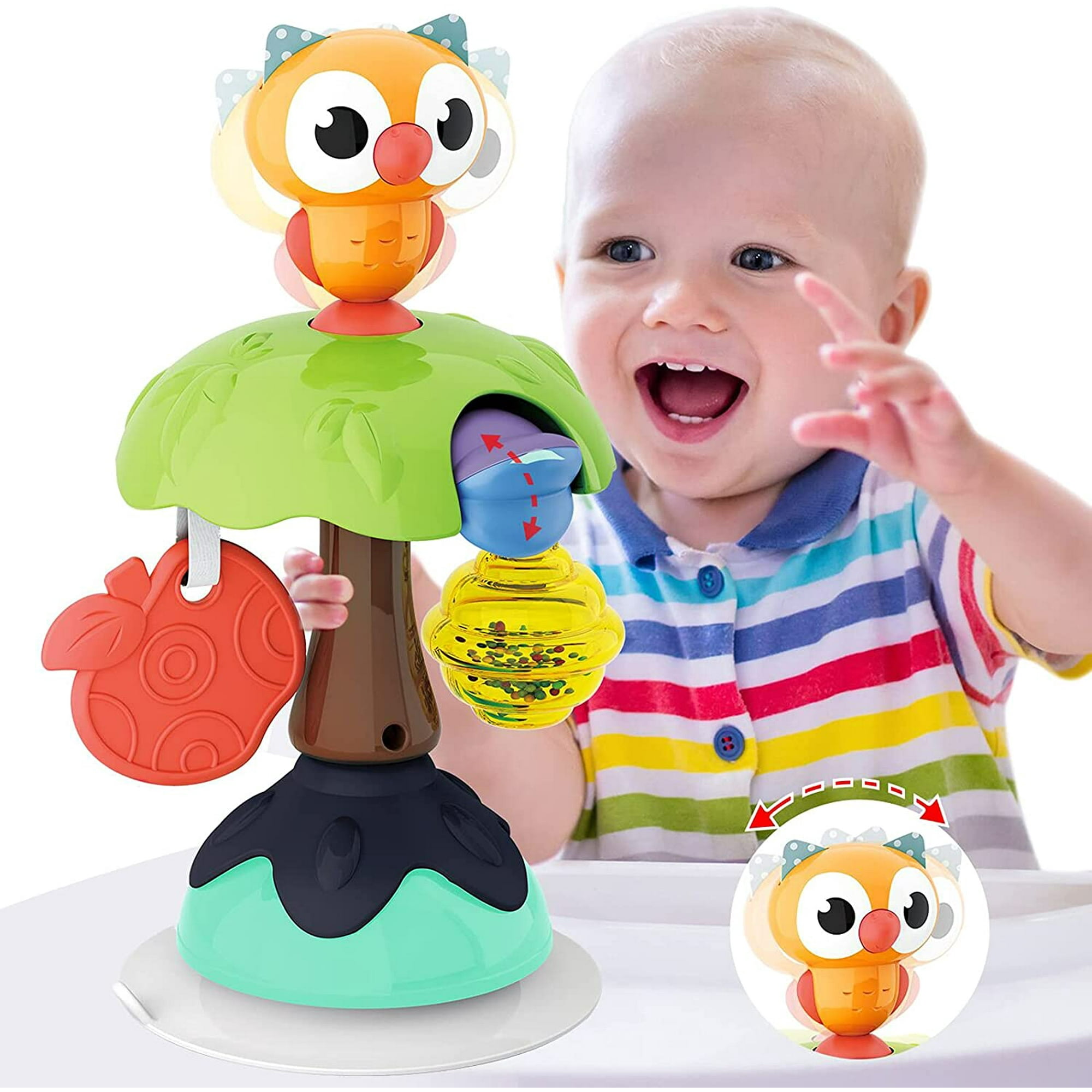 BABARLA Owl High Chair Toys Baby Rattles Set with Suction Cups Suction Base for develop hand eye coordination Walmart