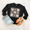 thumbnail image 2 of Wavy Checkered Flowers | Sweatshirt, 2 of 4