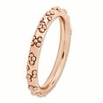thumbnail image 3 of Bague Texturée Plaquée Rose en Argent Sterling Stackable Expressions Taille 5, 3 of 3
