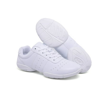 

Gomelly Women Girls Cheer Shoes Youth & Adult Cheerleading Shoes Lightweight Anti-Slip Sport Competition Dance Sneakers White 4.5Y