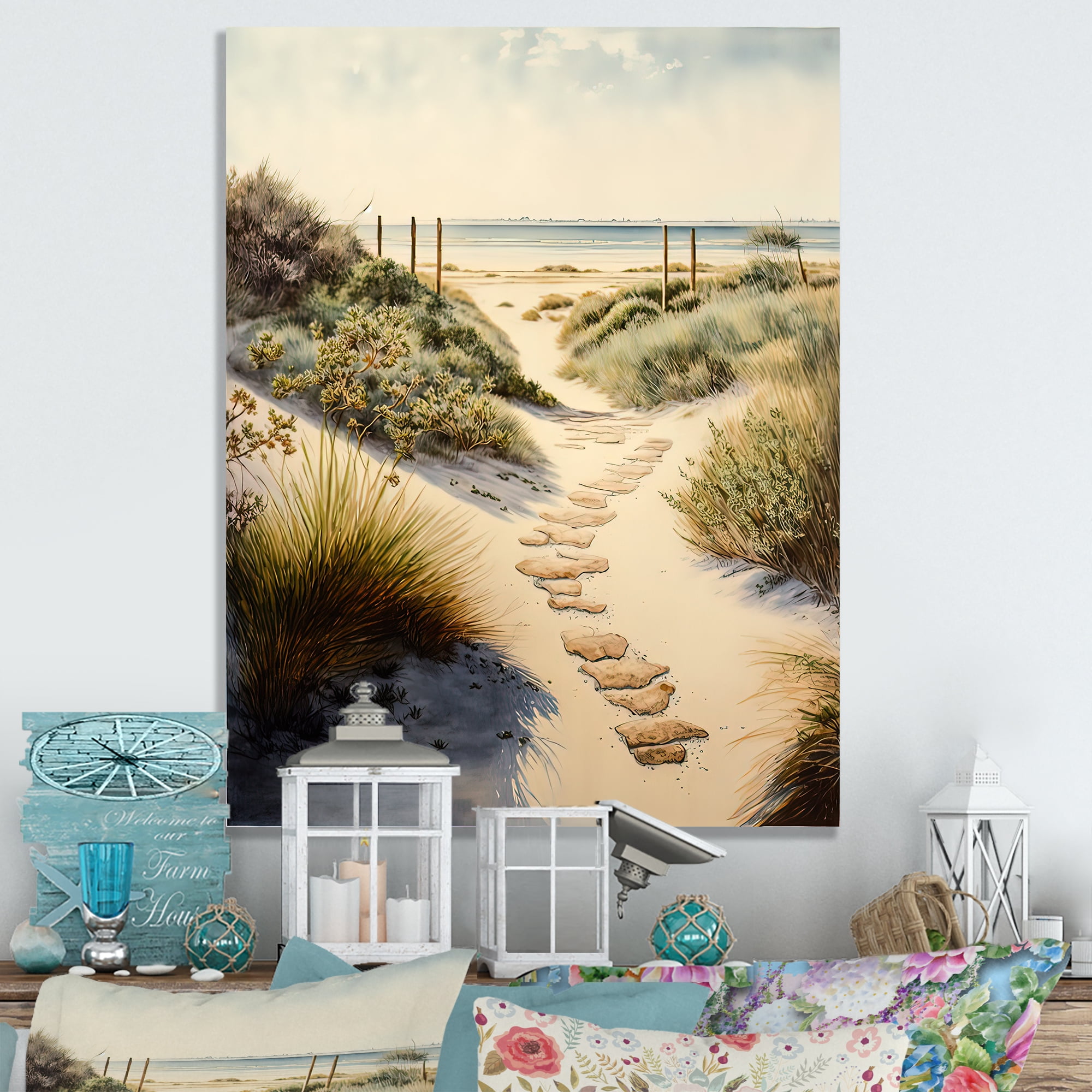 Designart Path To The Ocean III Canvas Wall Art