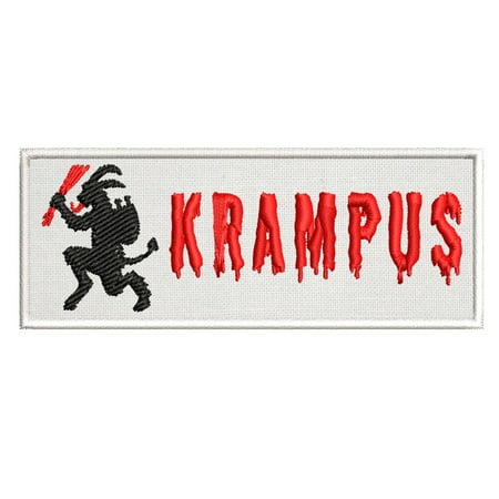 Christmas Stocking Panels To Sew Merry Krampus Embroidered DIY Iron on or Sew-on Decorative Patch Badge Emblem Appliques Holiday Stocking Christmas Series ()