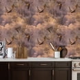 thumbnail image 2 of Peel and Stick Wallpaper Abstract Cloud Patterns Nostalgic Sunset Bird Motif Wall Paper 17.7in x 9.8ft Self Adhesive Removable Renter Friendly Wallpaper for Nursery Bedroom Cabinets, 2 of 8
