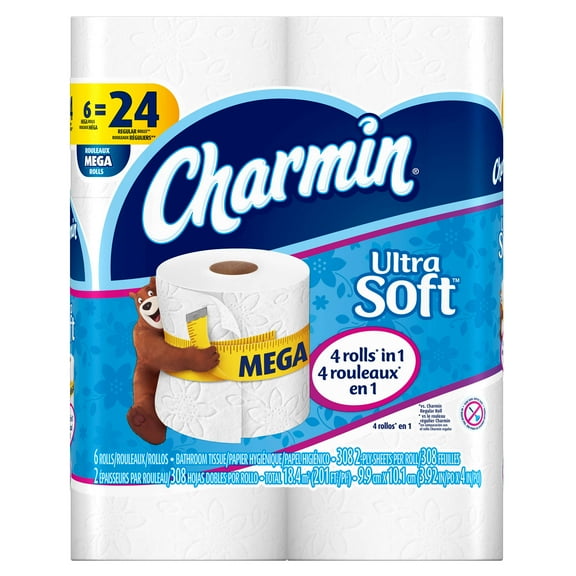 Charmin Ultra Soft Toilet Paper 6 Mega Rolls