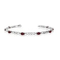 thumbnail image 1 of 14K White Gold Oval Garnet and Diamond Bracelet, 1 of 3