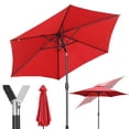 thumbnail image 6 of Ainfox 9ft Patio Umbrella Outdoor Portable Table Market Umbrella with Push Button Tilt/Crank Waterproof UV-proof, Burgundy, 6 of 7