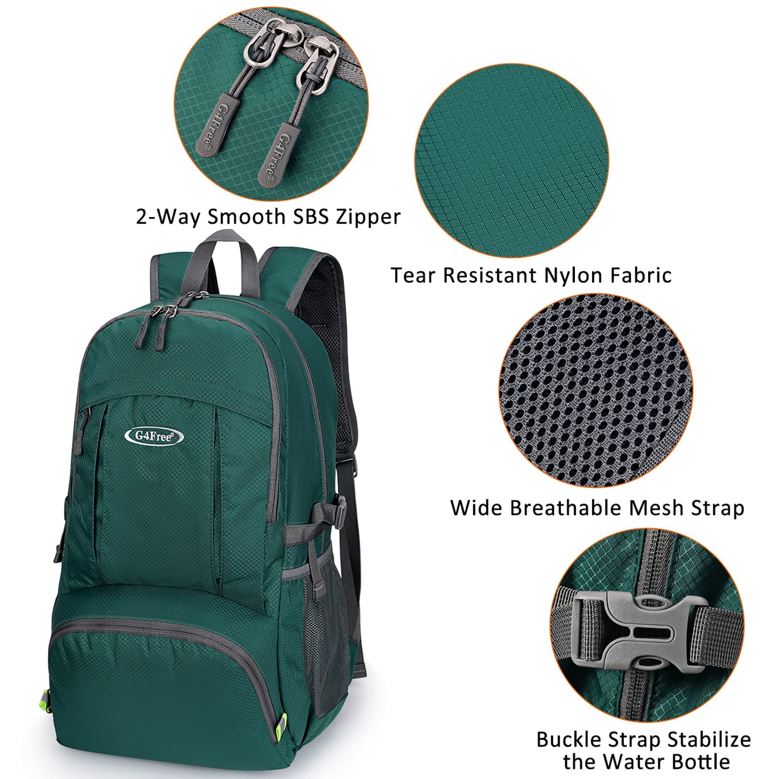 G4Free 40L Lightweight Packable Hiking Backpack, Waterproof Travel Daypack