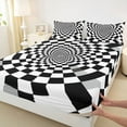thumbnail image 3 of Homewish White Black Checkered Twin Sheet Sets,Classic Minimalist Plaid Twin Fitted Sheet,Geometric Buffalo Print Flat Sheet For Girls Teens,Breathable Home Decor,3-Piece, 3 of 7