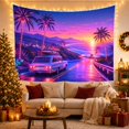 thumbnail image 3 of Station Wagon on a Winding Coastal Road, Nostalgic Retro for Car Enthusiasts, Sunset Drive Art, Housewarming Gift, Tapestry Wall Hanging for Living Room and Garage, 3 of 7