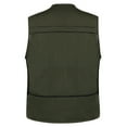 thumbnail image 3 of Puntoco Plus Size Coat Clearance Mens Gilet Waistcoat Multi Pocket Fishing Hunting Hiking Vest Waistcoat Jacket Army Green 12(XXL), 3 of 8