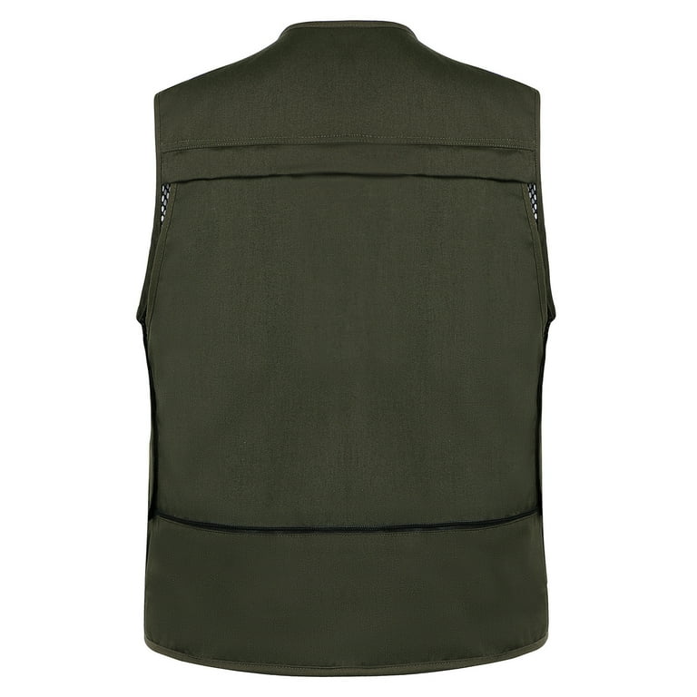 Puntoco Plus Size Coat Clearance Mens Gilet Waistcoat Multi Pocket