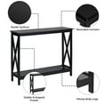 thumbnail image 6 of Costway 2-Tier Console Table x-Design Bookshelf Sofa Side Accent Table w/Shelf Black, 6 of 10