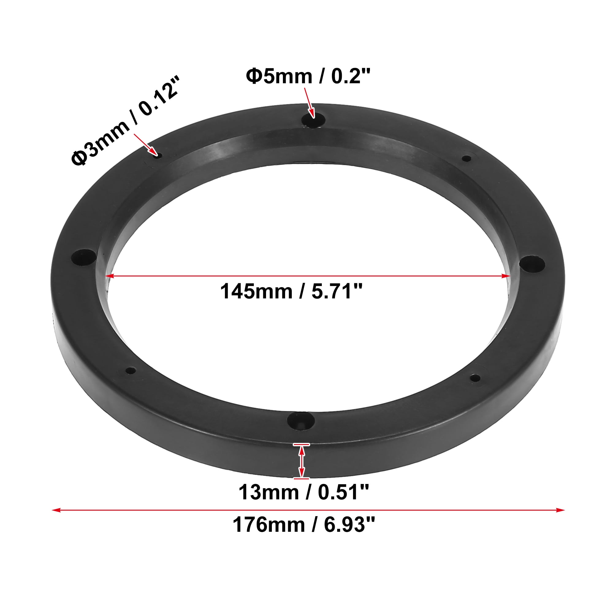 Unique Bargains 4pcs Universal Car Speaker Spacer Mounting Spacer Plate Plastic 6.5"