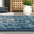 thumbnail image 3 of GlowSol 2' x 3' Moroccan Trellis Area Rug Vintage Floor Mat Low Pile Non-Shedding Rug Floral Rugs for Entryway Front Door Kitchen, Navy Blue, 3 of 7