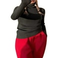 thumbnail image 1 of MesaSe Women Ribbed Knit Tops Long Sleeve Turtleneck Solid Color Slim Fit Sweater, 1 of 6