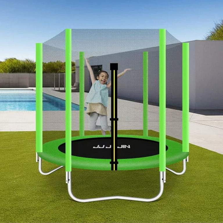JJ JUJIN 6FT Indoor Kids Trampoline with Safety Enclosure Net for