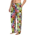 thumbnail image 2 of Uemuo Colorful Bulldog Pattern Men's Wide Leg Palazzo Lounge Pants with Pockets Light Weight Loose Comfy Casual Pajama Pants-Medium, 2 of 9