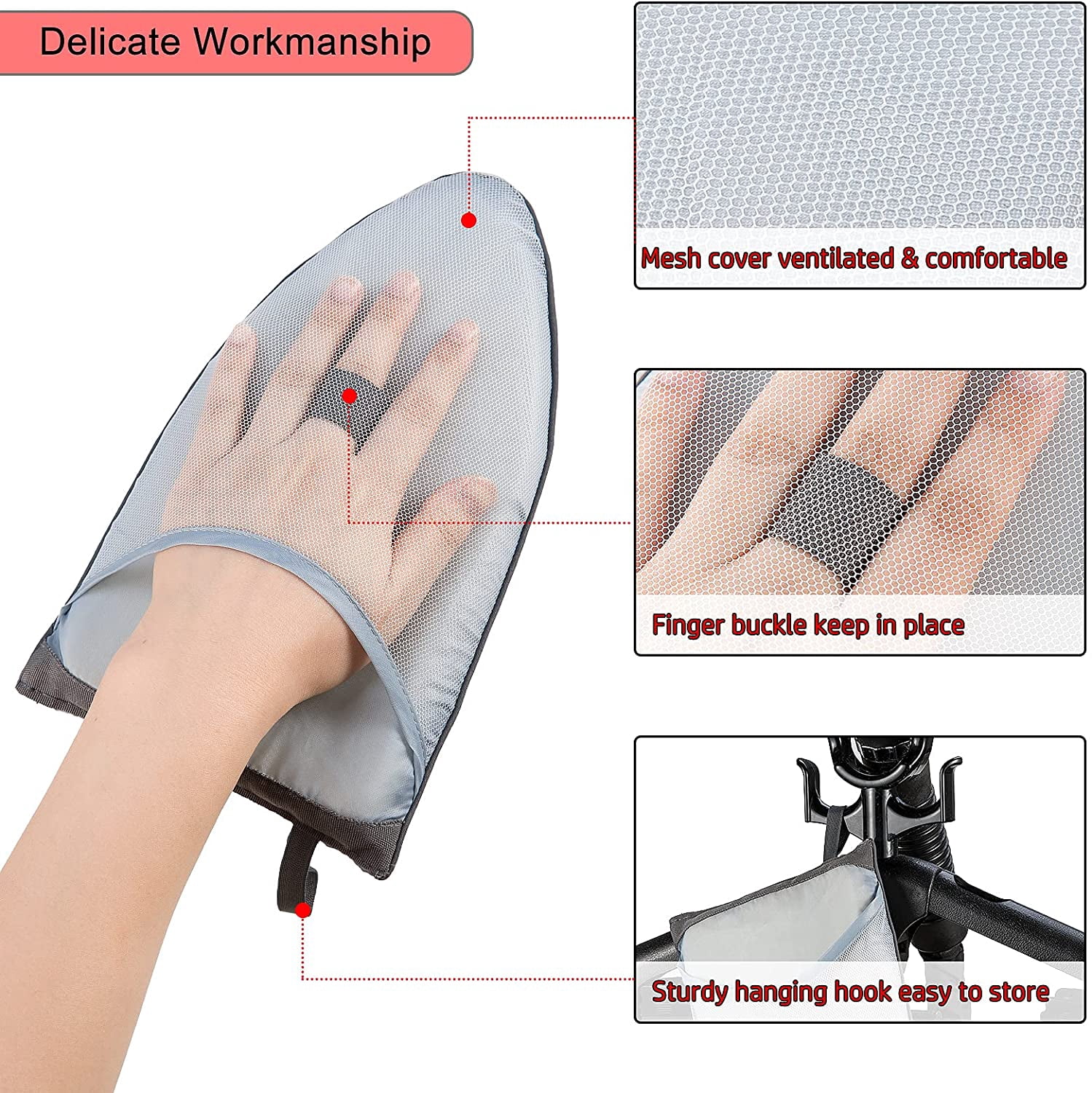 Garment Steamer Ironing Gloves Anti Steam Glove Heat Resistant Garment Steamer Mitt, Garment Steam Accessories for Clothes