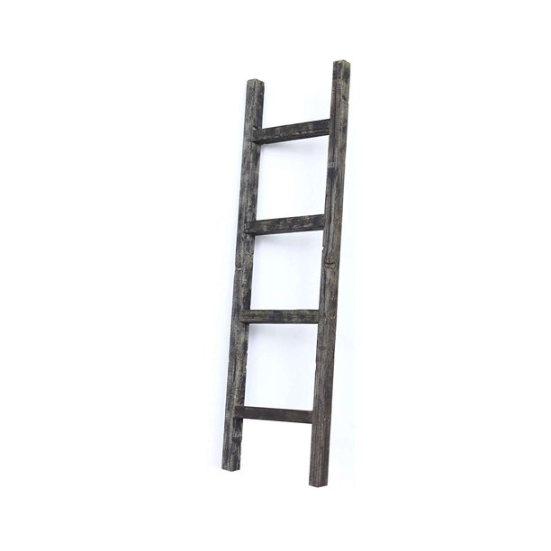 BarnwoodUSA Everyday 4Bar Smoky Black Wood Blanket Ladder