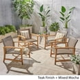 thumbnail image 2 of Afuera Living Outdoor Acacia Wood Club Chair in Teak and Mocha (Set of 4), 2 of 19