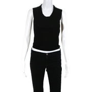 Angle View: Pre-owned|Escada Edition Womens Wool Beaded Scoop Neck Sweater Top Black Size 34
