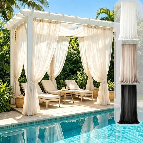 Dongrere 1 Panel Sheer Curtain Rod Pocket Semi Transparent Window Drape Soft Curtain for Bedroom Living Room Wedding Backdrop Decor, 30x118 Inch, White