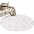 thumbnail image 2 of Easter Bunny 3ft Area Rug, Pink Eggs Cute Rabbits Cartoon Washable Non-Slip Small Round Rugs for Entryway Bedroom Kitchen, Soft Circle Carpet for Dining Room, Playroom Nursery Rug, 2 of 9
