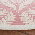 thumbnail image 3 of SAFAVIEH Capri Proinsias Leaves Wool Area Rug, Pink/Ivory, 3' x 3' Round, 3 of 8