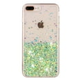 thumbnail image 2 of Case for iPhone 8 Plus / iPhone 7 Plus, Luminous Fashionable Trendy Shiny Glitter Phone Cover, Gradient Non-Yellowing Shockproof with Glamorous Shimmering Protection Case, Green, 2 of 6