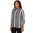 thumbnail image 3 of Alfred Dunner Womens Cable Jacquard Knit Top With Necklace, 3 of 4