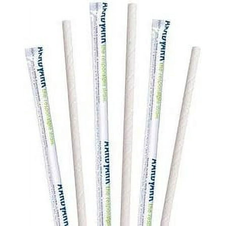 HOFFMASTER 600253 JUMBO  AARDVARK 5.75" White Wrapped Paper Straws 3200 ct.