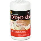 Read Right CD/DVD Kleen Cleaner Wet Wipes, 5-1/4" x 5-3/4", 75-Tub