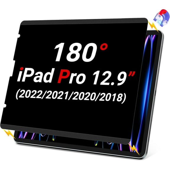 Privacy Screen Protector iPad Pro 12.9, Privacy Screen Protector Compatible with iPad Pro 12.9 (2022/2021/2020/2018 Models), Magnetic Removable & Reusable Anti Blue Light Filter