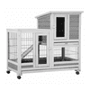 Bestpet 37" Small Animal Cage with Wheels, Two Story, Gray
