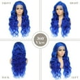 thumbnail image 3 of Blue Lace Front Wig PrePlucked 38 Inch Blue Wig Body Wave Colored Lace Front Wigs 13x6 HD Lace Frontal Wigs for Women, 3 of 6