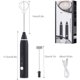 thumbnail image 5 of Espumador de leche eléctrico recargable negro con 2 batidores de acero inoxidable, mini batidor de 3 velocidades ajustables para café, matcha, capuchino con leche, C, 5 of 5