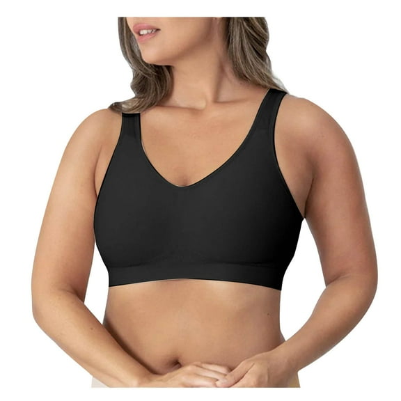 Bigersell Bras for Older Women Clearance Women's Comfortable Seamless Body Shaping Wireless Plus Size Bra Shockproof Seamless Underwear Bandeau Bra Style F-138 Black 3XL