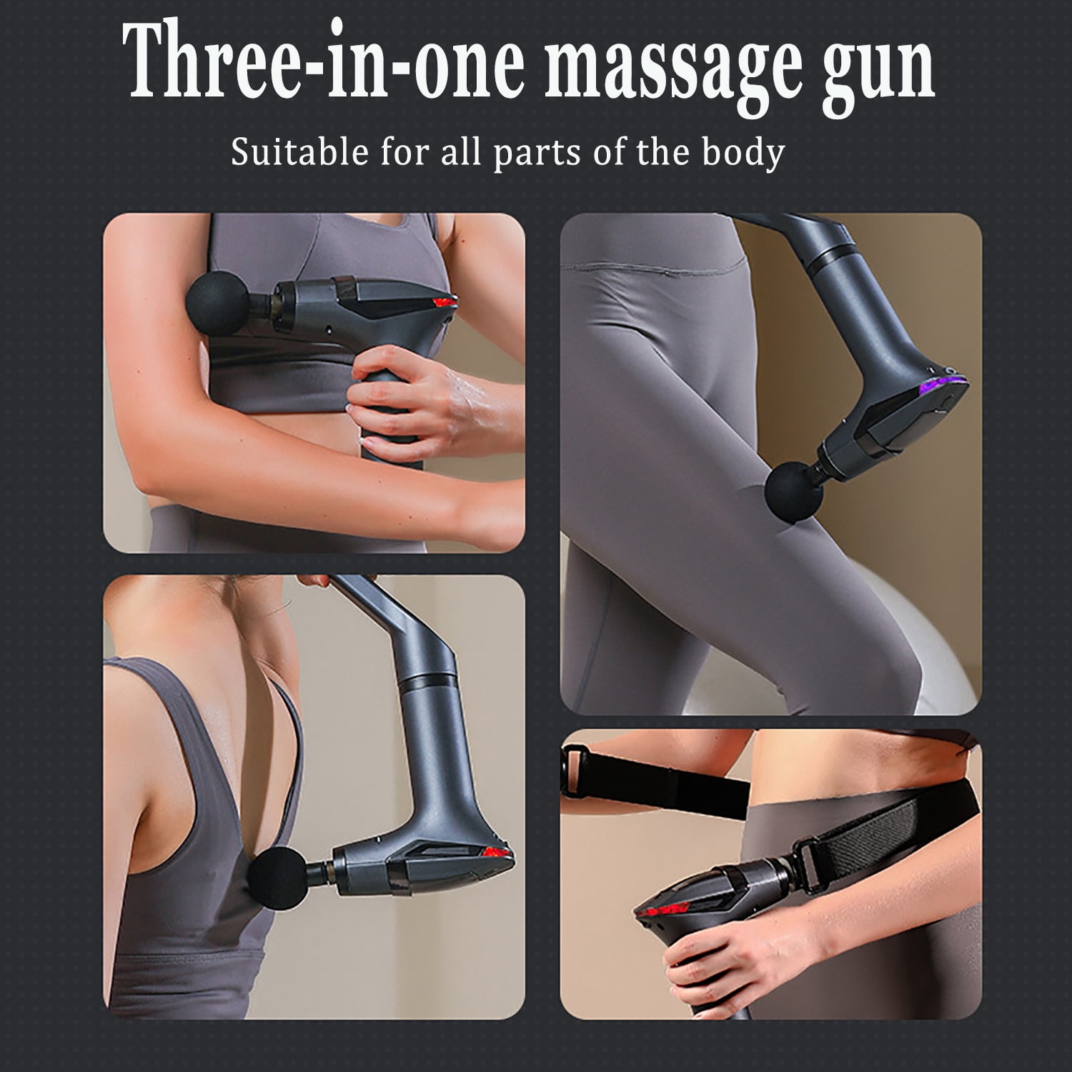 3-in-1 Massage Gun Deep Tissue - Percussion Muscle Massager with Extend Handle, LCD Screen for Neck Back Shoulder Relaxing