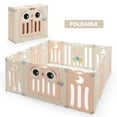thumbnail image 2 of Gymax 14-Panel Baby Playpen Foldable Play Yard Kids Activity Center with Lock Door, Pink, 2 of 10