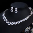 thumbnail image 6 of Red CZ Big Round Choker Necklace Earrings Bridal Wedding Banquet Jewelry Set, 6 of 9