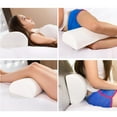 thumbnail image 4 of Ycandiee Bolster Knee Pillow, Half Moon Lumbar Bolster Cushion, Back Pain Relief Memory Foam Leg Pillow, Semi Roll Round Lumbar Leg Wedge for Side Sleepers, 4 of 5