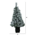 thumbnail image 4 of Nearly Natural 4' Snowy Pine Artificial Christmas Tree Prelit with LED Lights, Green, 4 of 9